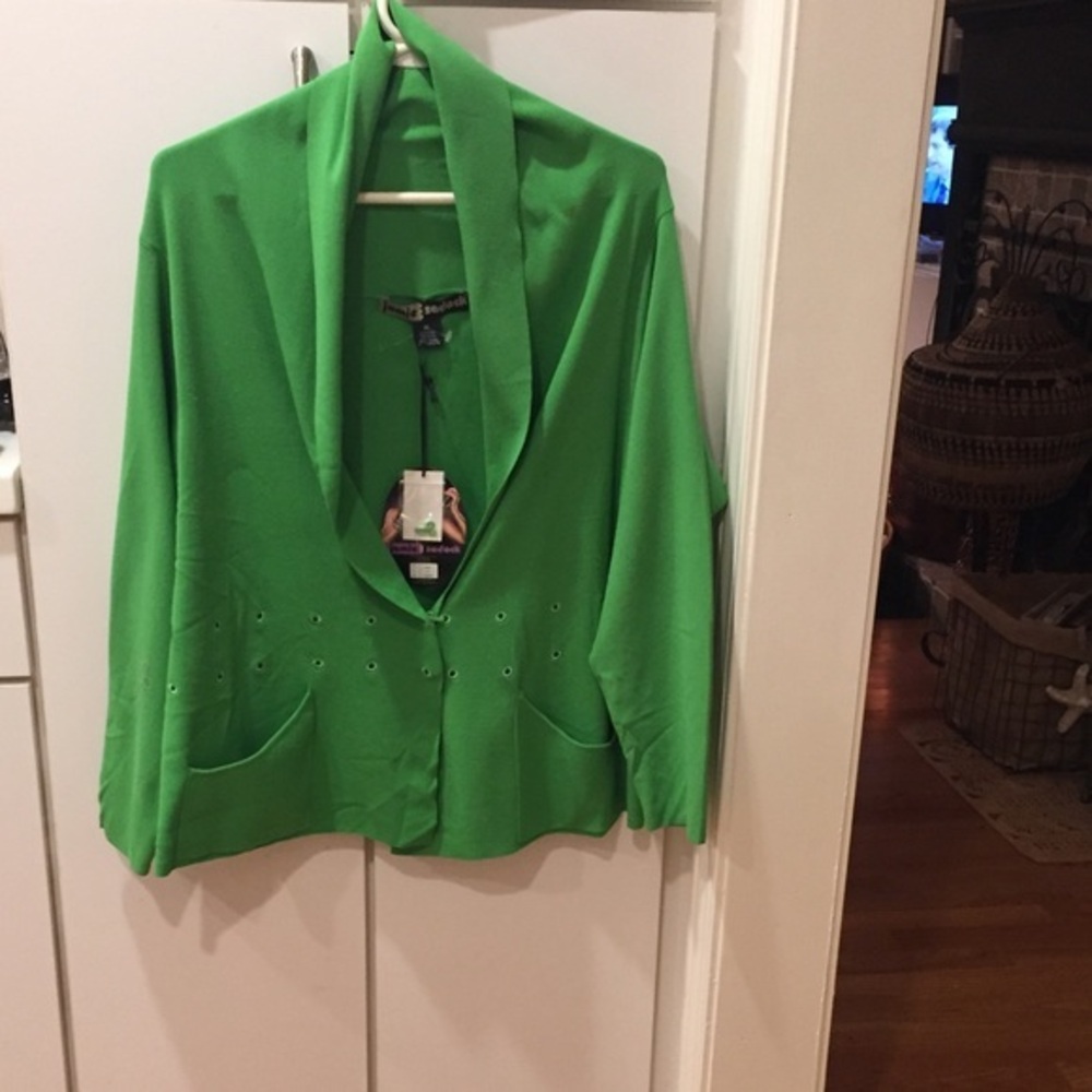 Jamie Sadock Knit Cardigan Kelly Green XL NWT MSRP $170
